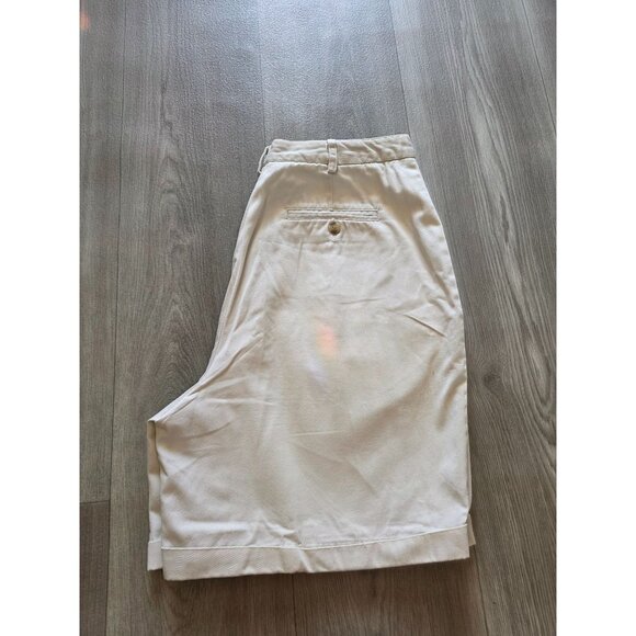 Talbots Womens Beige Cotton Pleated Shorts Size 12 - Picture 2 of 4